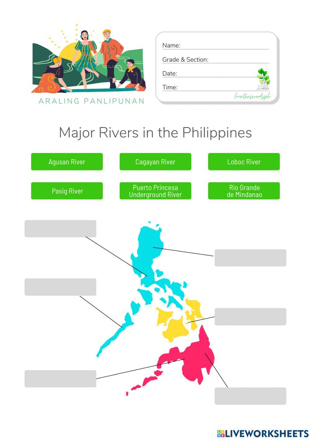 Rivers in the Philippines - HuntersWoodsPH.com Worksheet