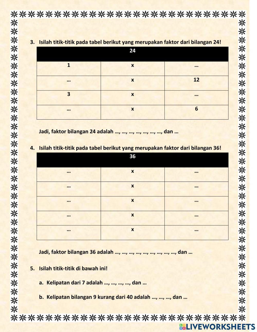 Tugas Matematika Kelas IV