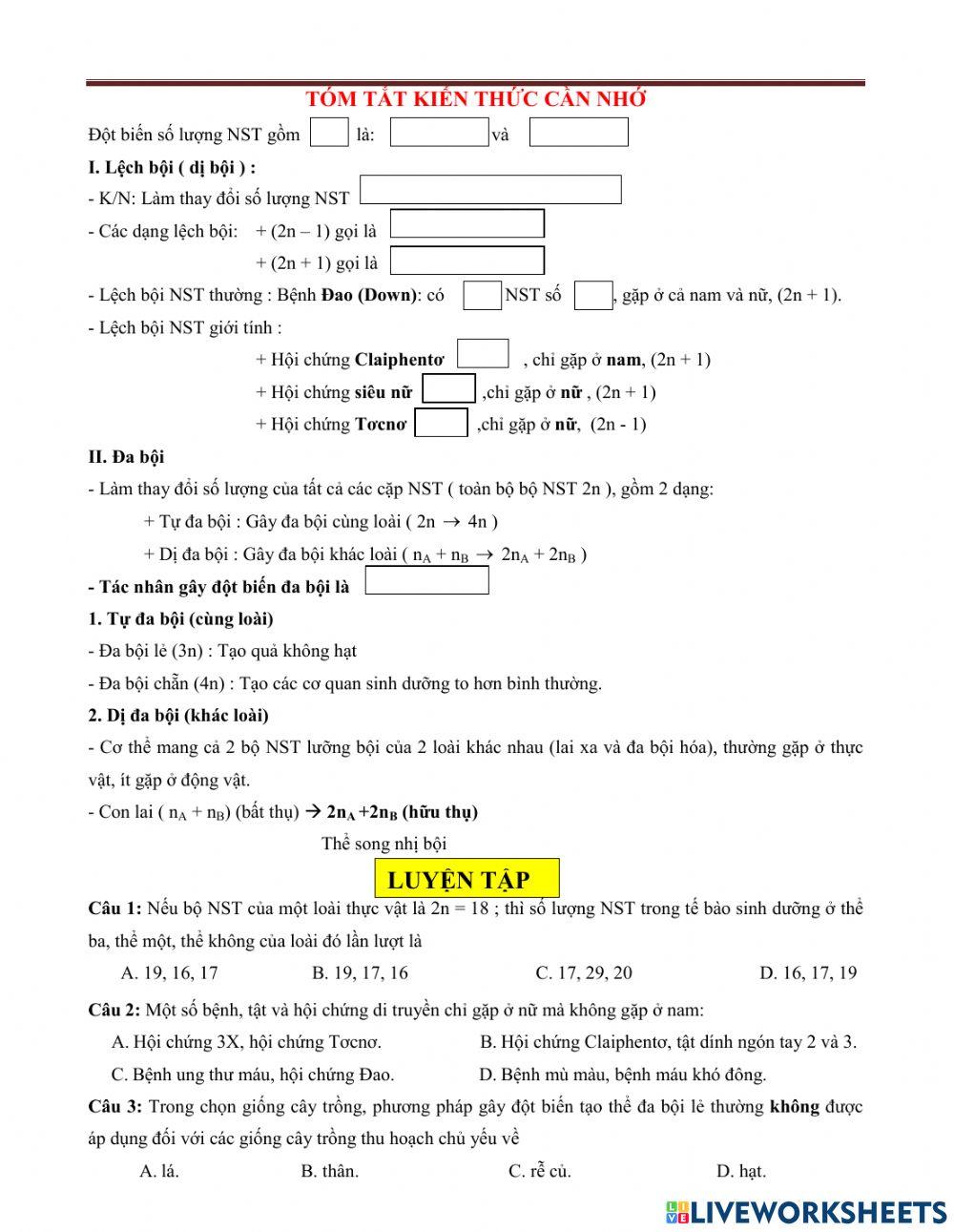 Bài 6.sinh12- đột biến số lượng nst