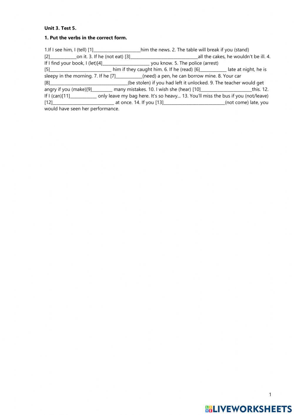 Subjunctive mood-conditionals
