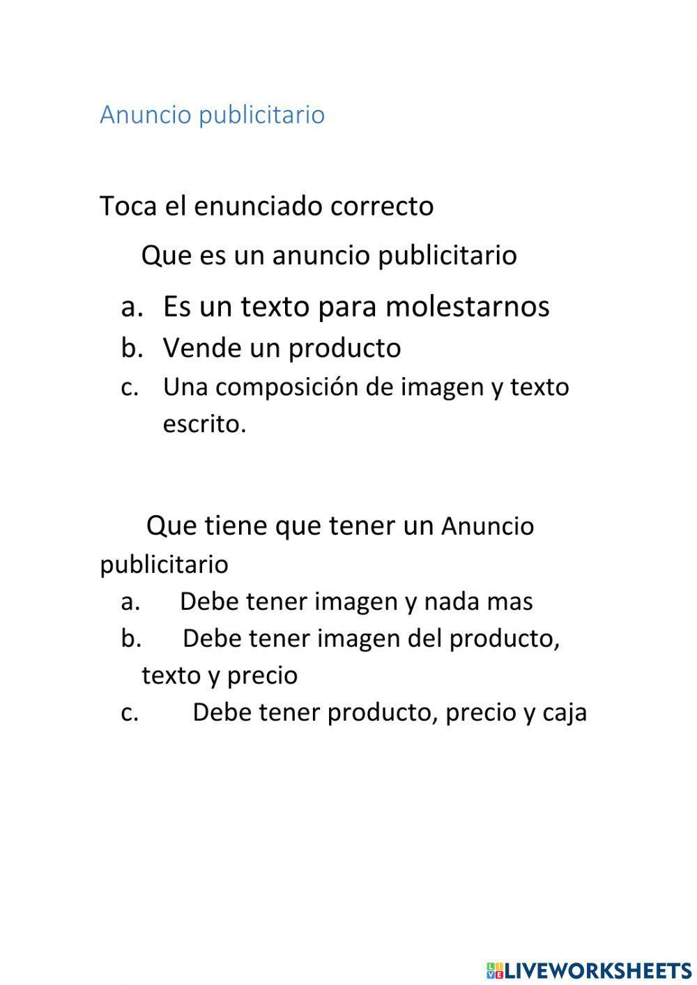 El anuncio publicitario