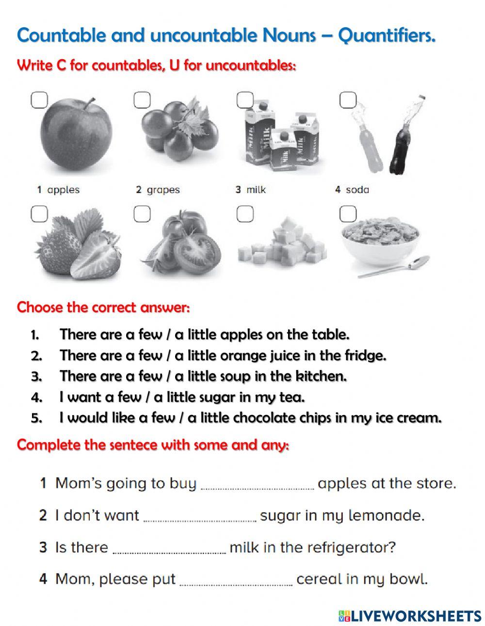 Countable and Uncountable Nouns