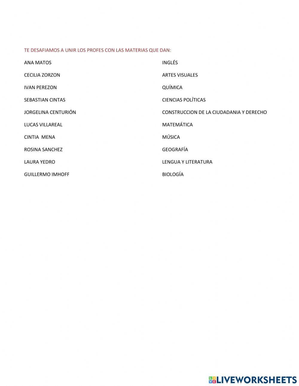 ¿Conocés a los profes?