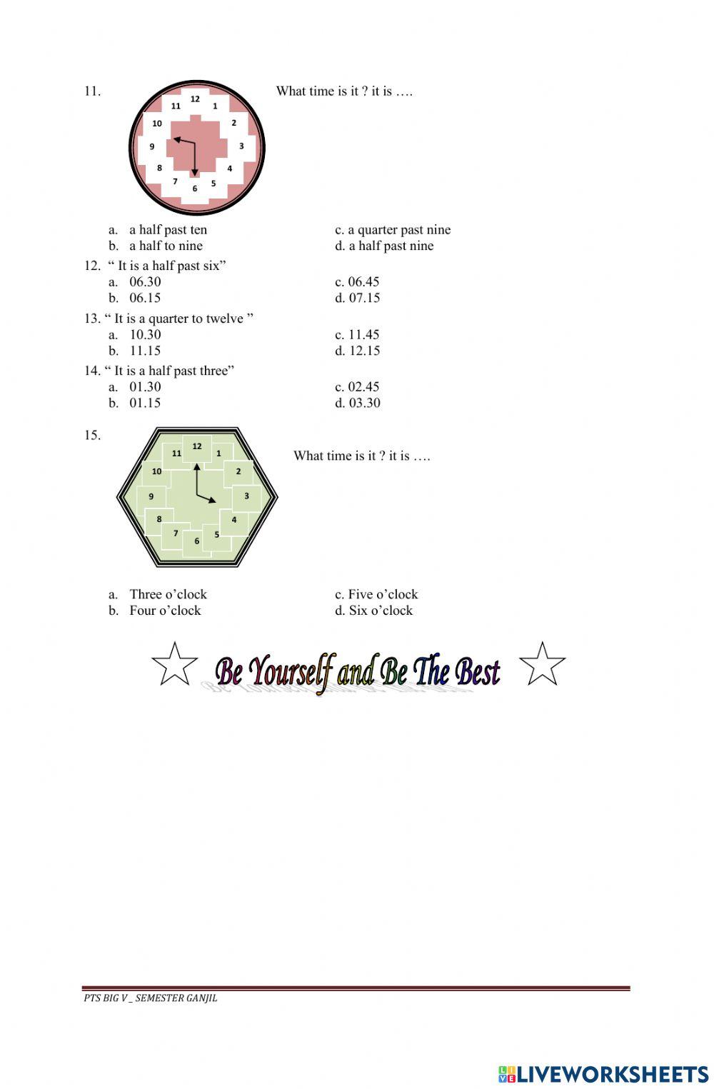 PTS Bahasa Inggris Kelas V