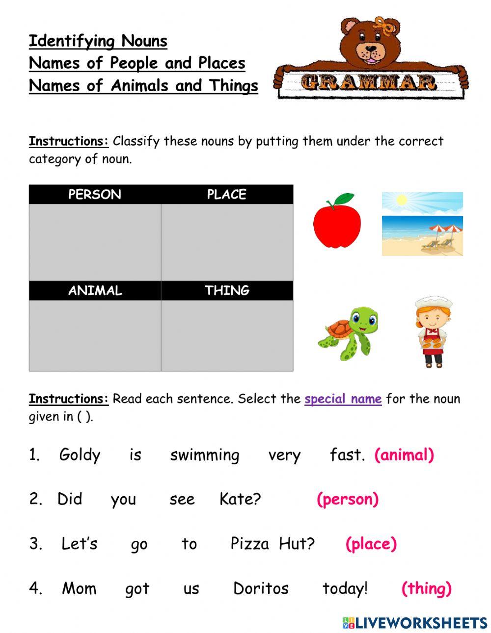 Nouns and Special Names