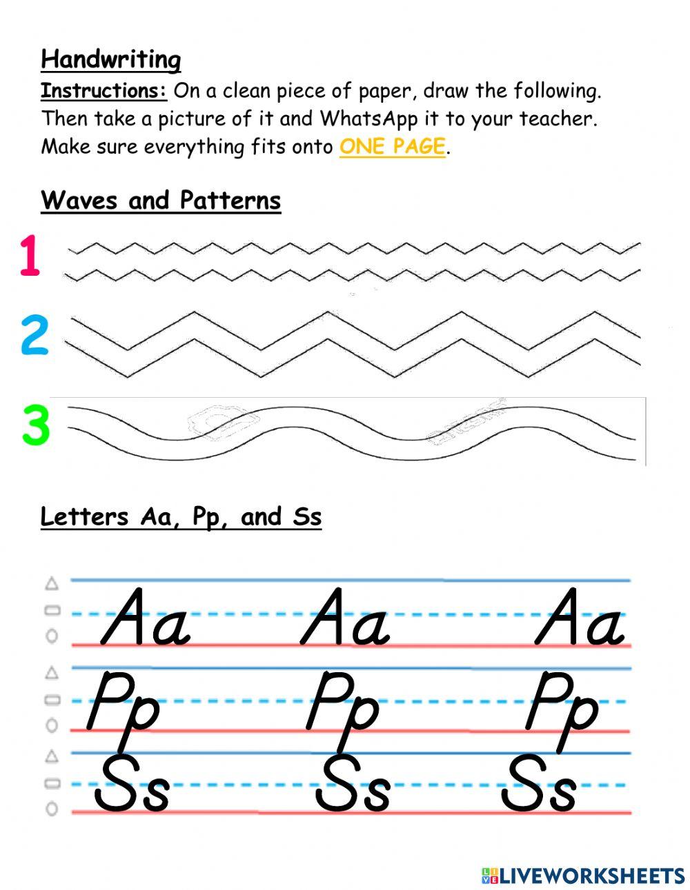 Waves and Patterns, Letters A, P and S