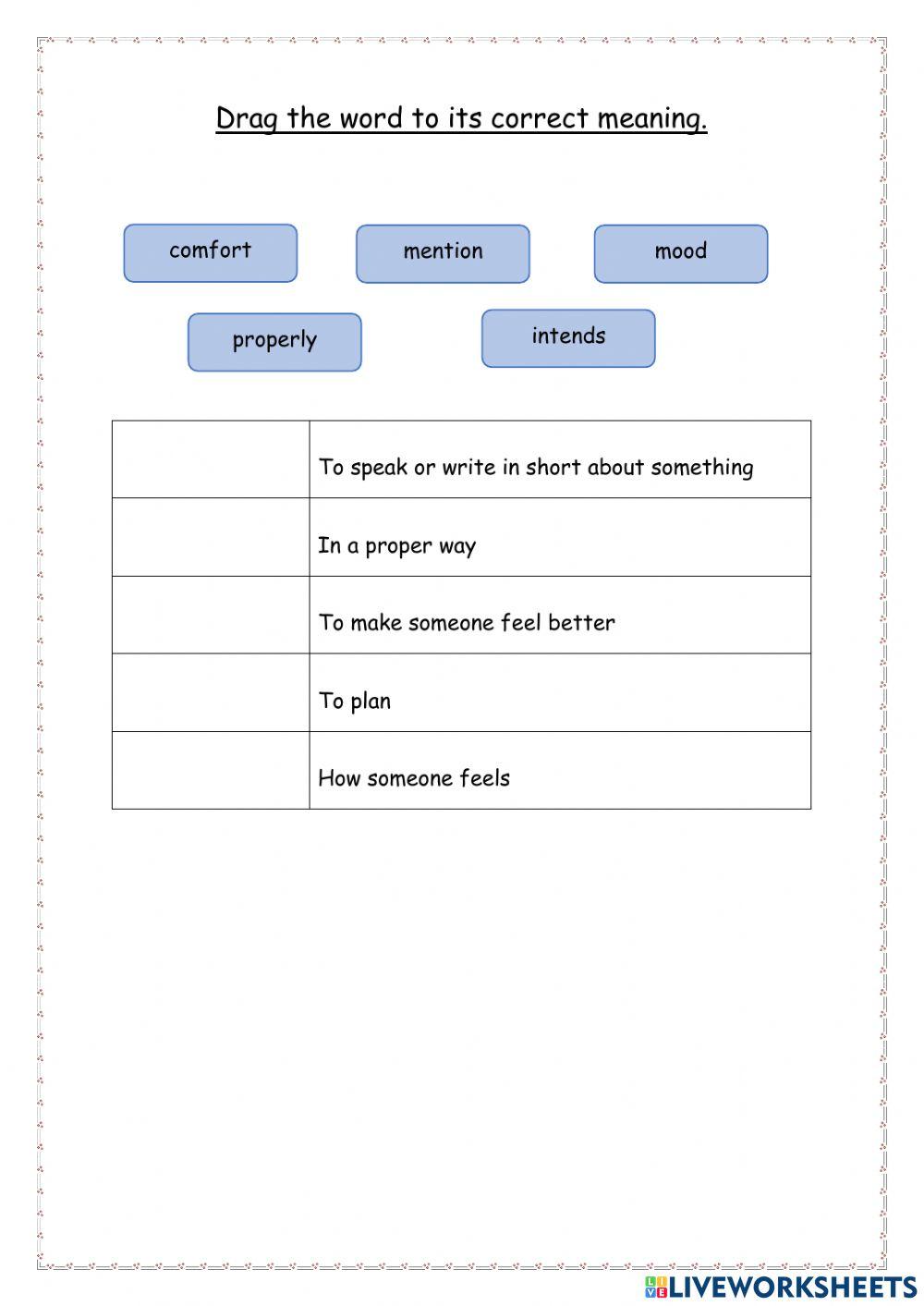 Because of Winn Dixie Target Vocabulary