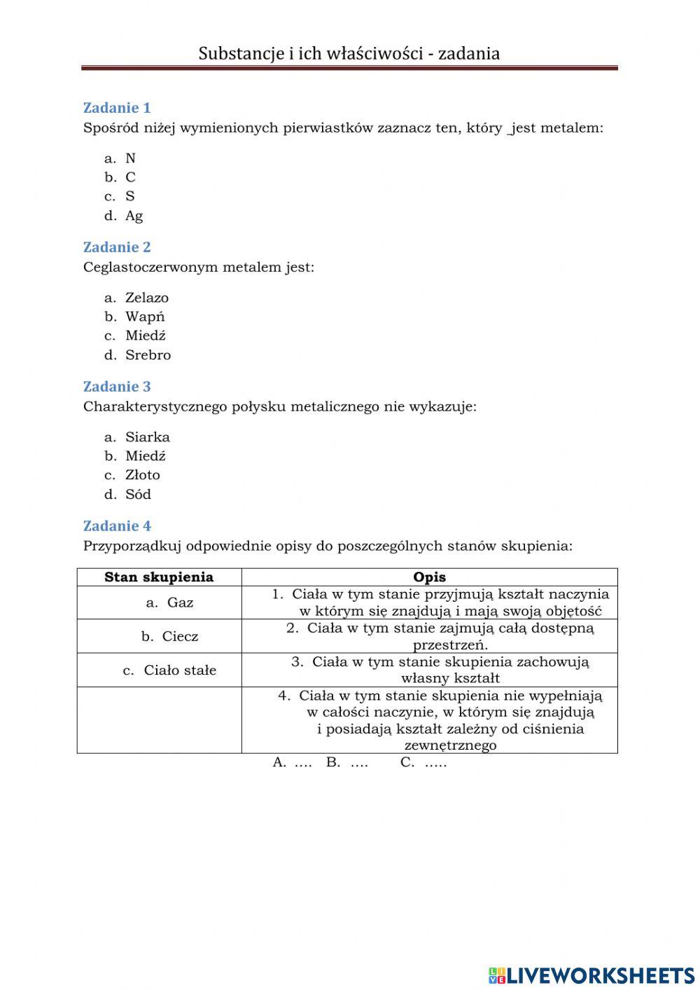 Substancje chemiczne