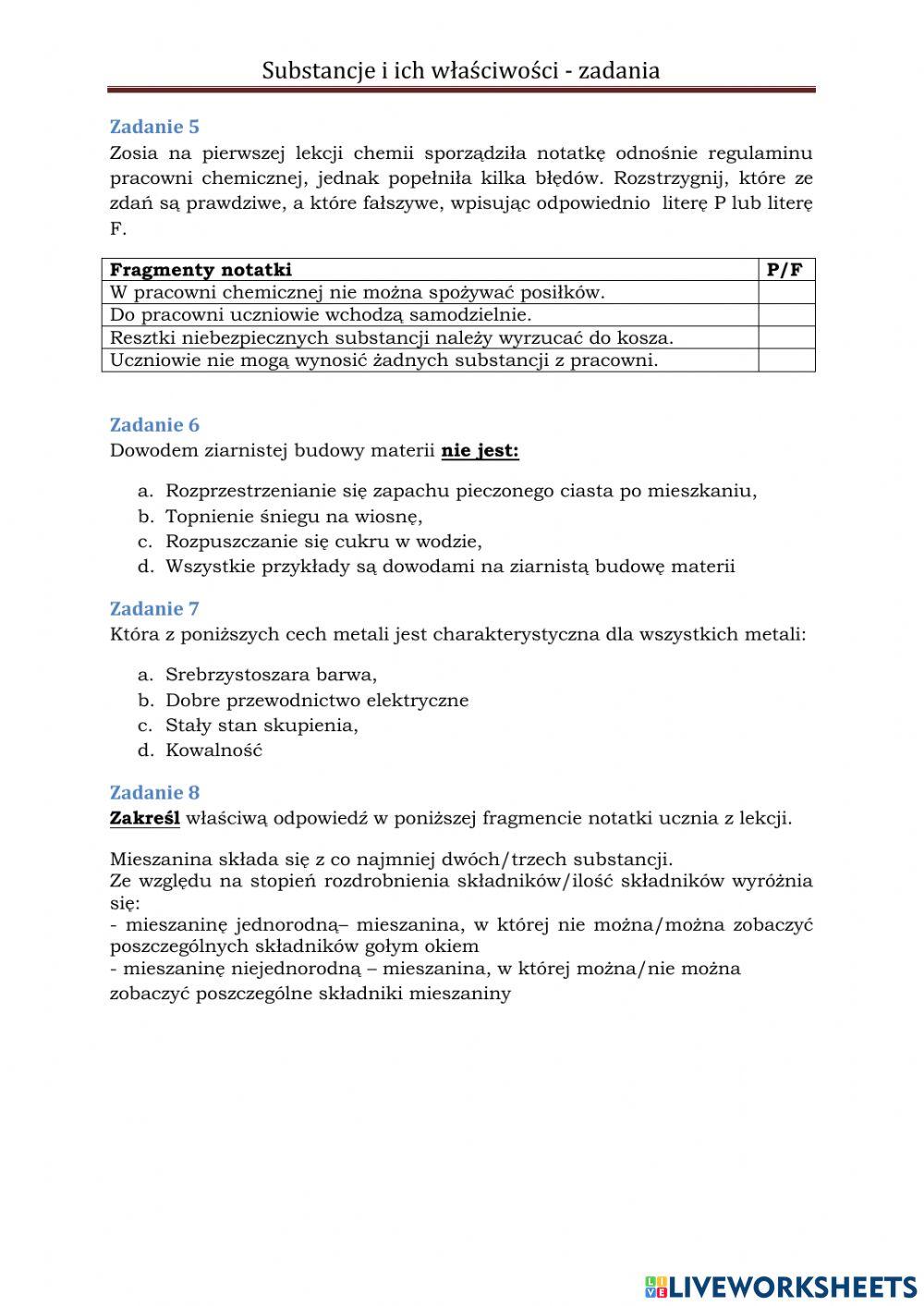 Substancje chemiczne