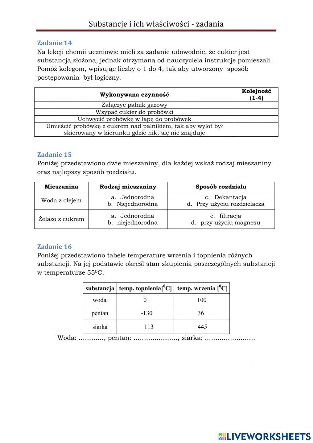 Substancje chemiczne
