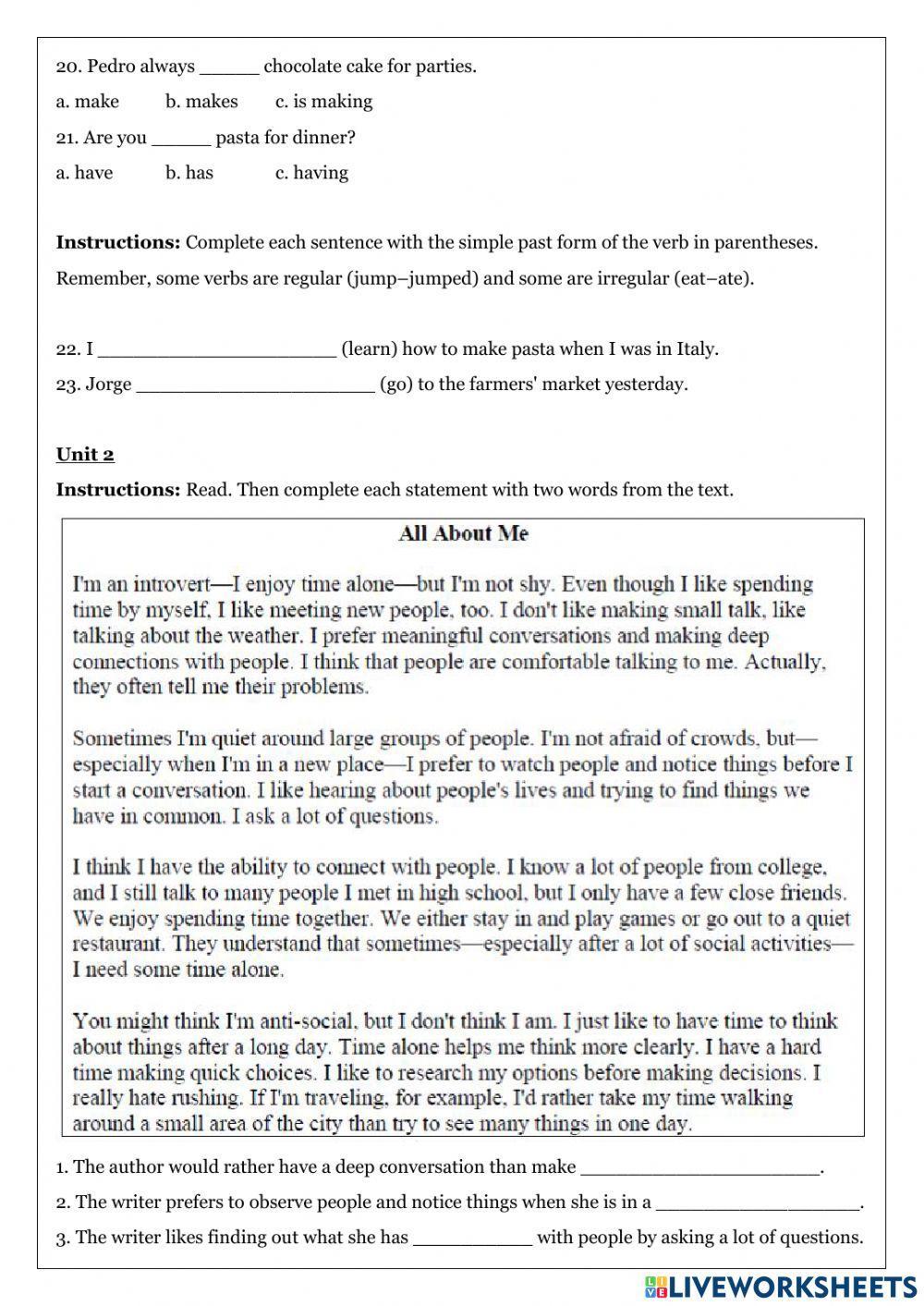 World English test 1,2,3