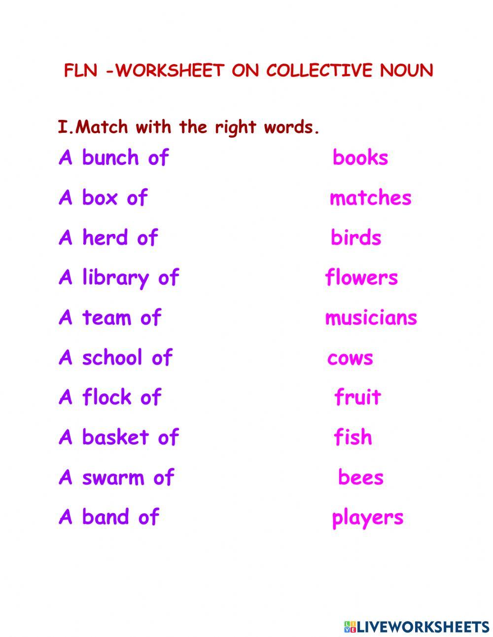 Collective Nouns Worksheet