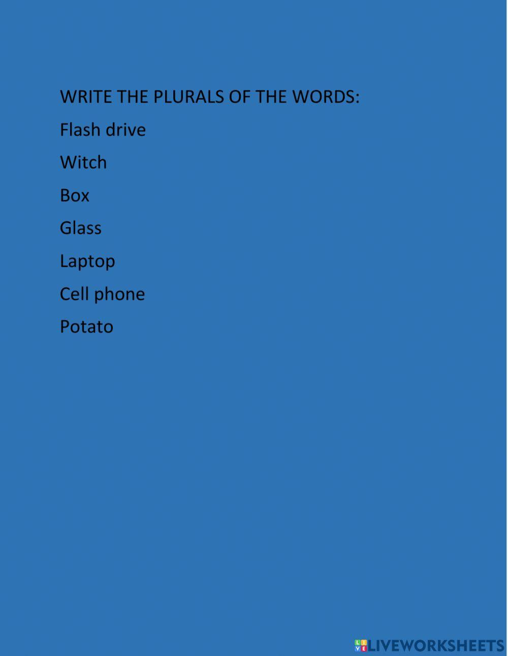 Singular and plurals