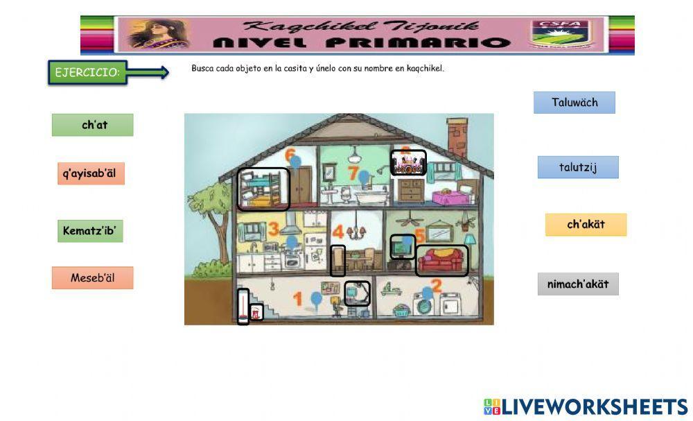 Objetos comunes de casa en kaqchikel
