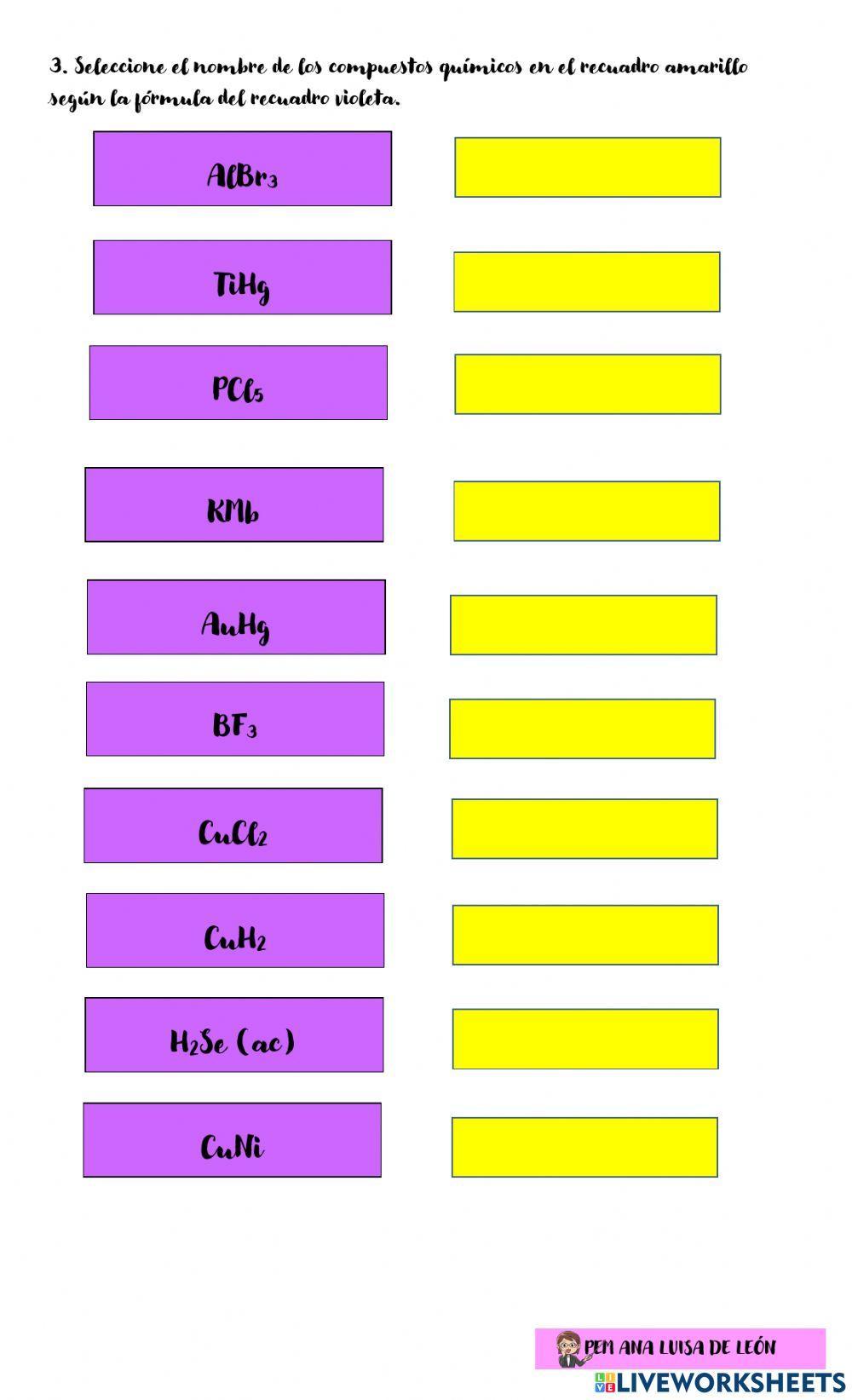 Nomenclatura Química Compuestos Binarios