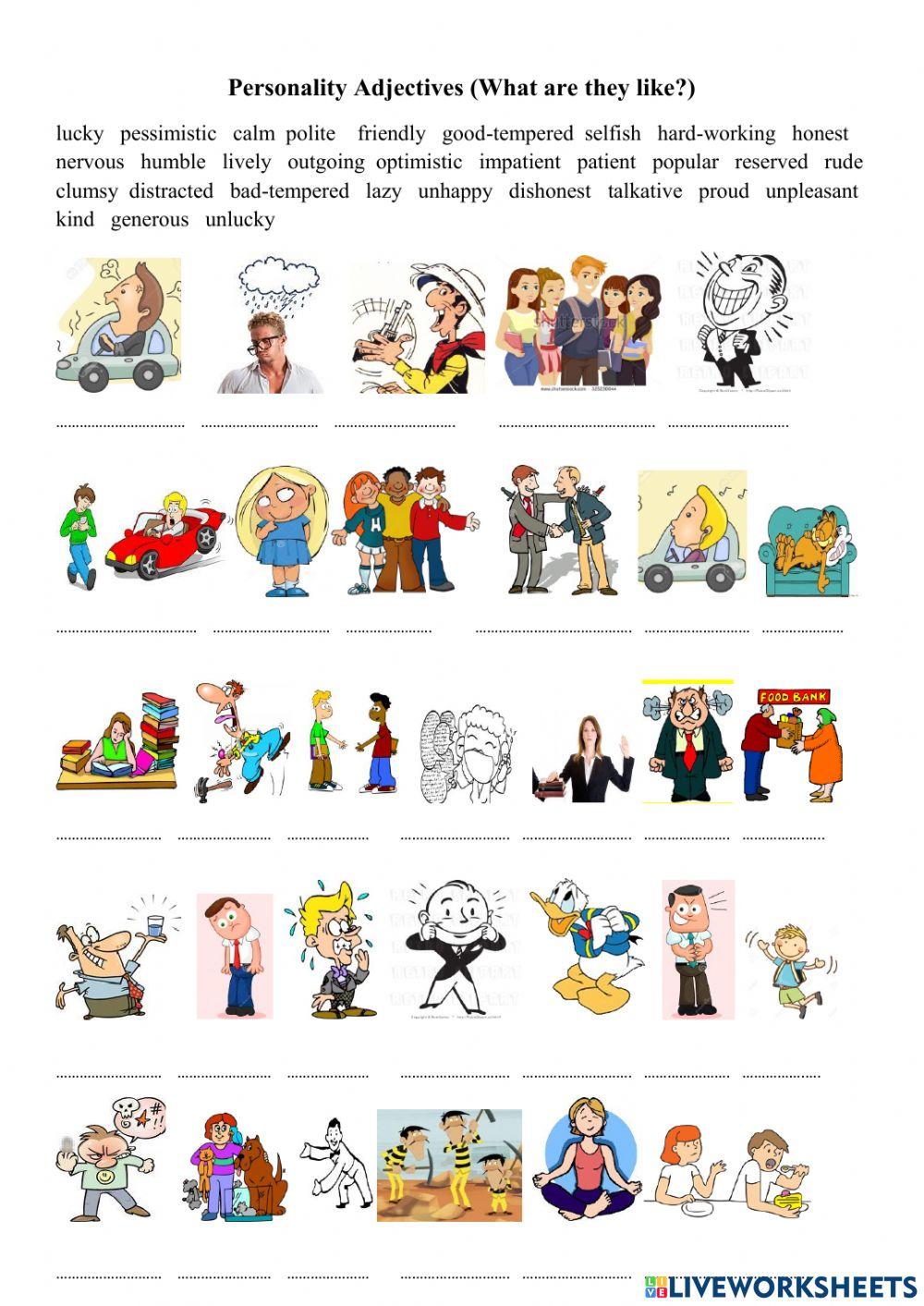 Persomality adjectives