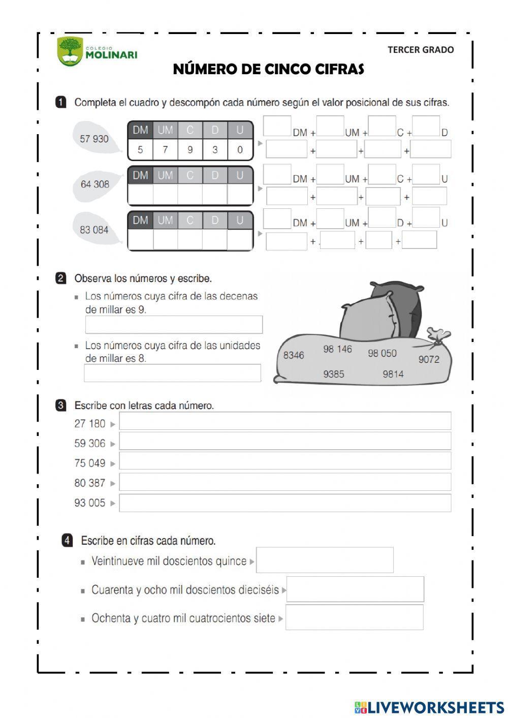 Números de cinco cifras