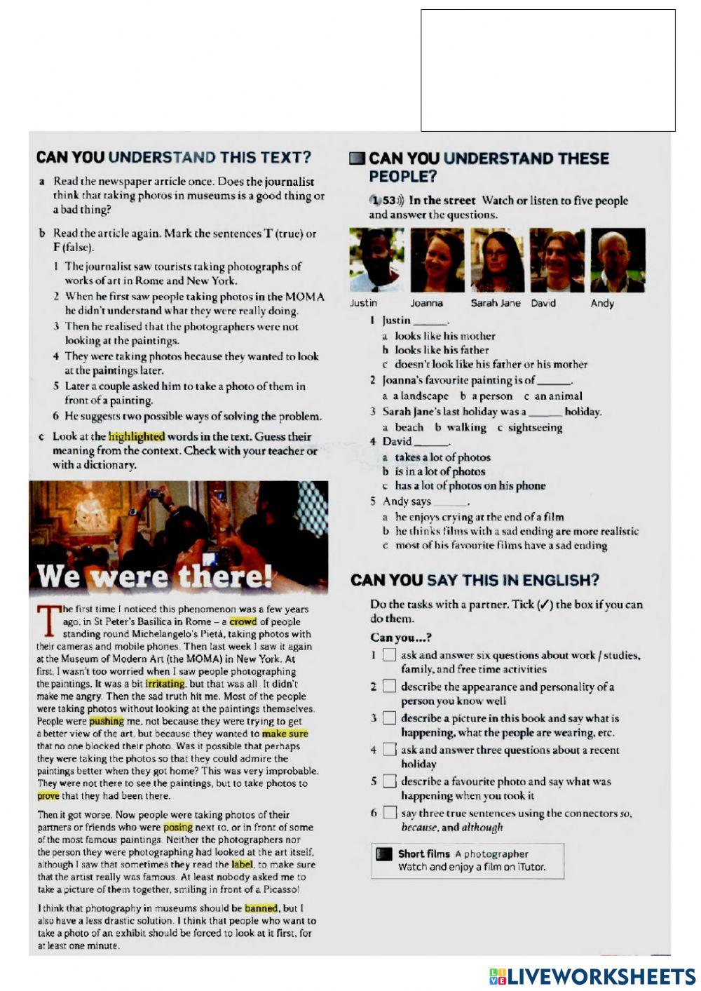 Revision units 1 and 2