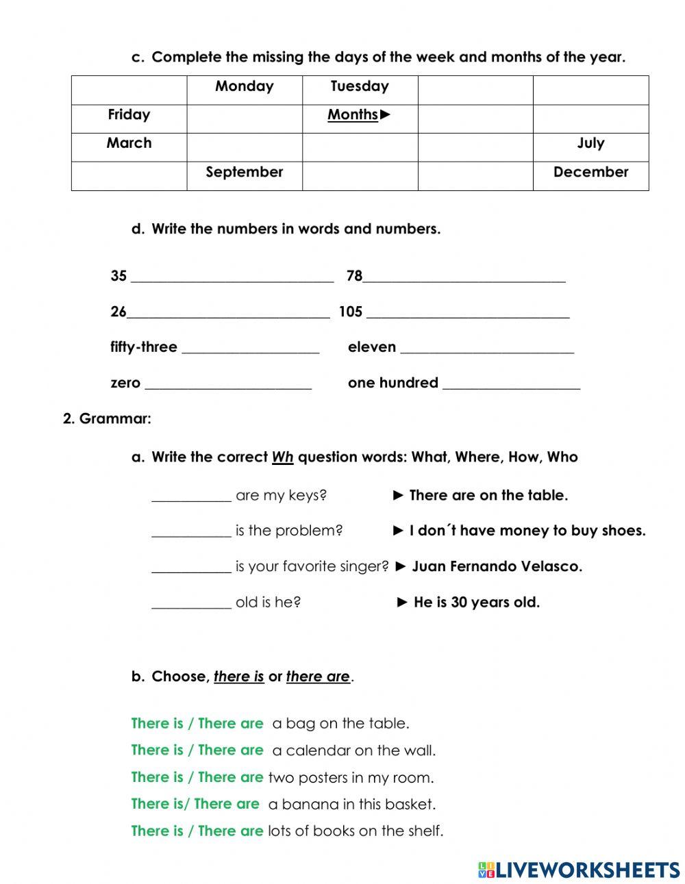 English diagnostic evaluation