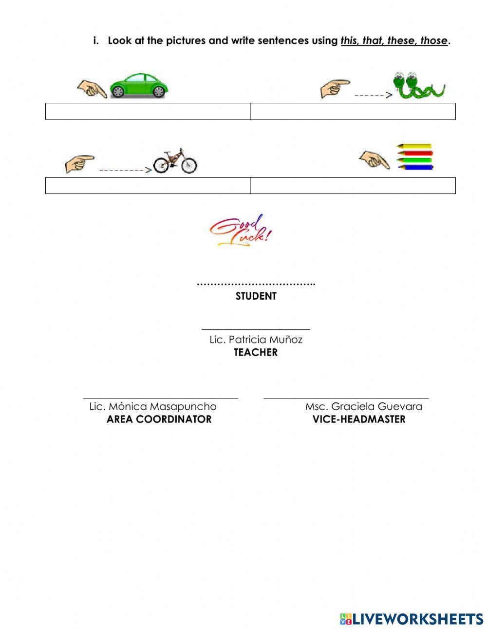English diagnostic evaluation