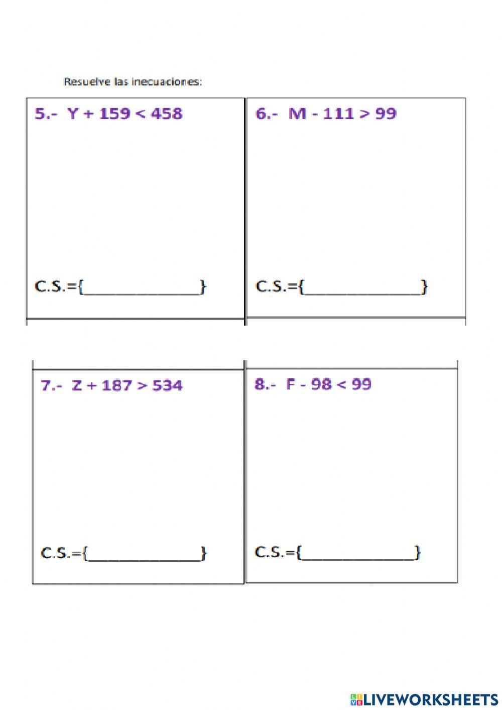 Inecuaciones basicas