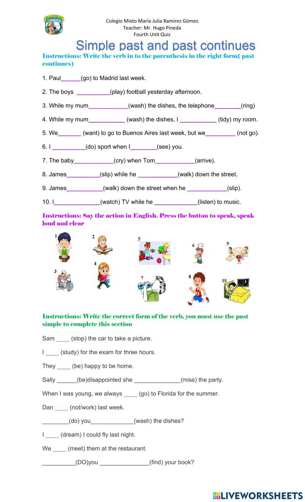 Past simple and past continuos