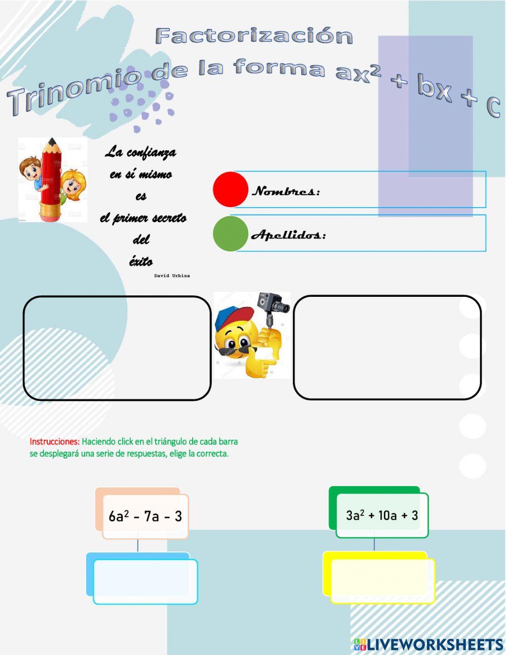 Factorización de trinomios