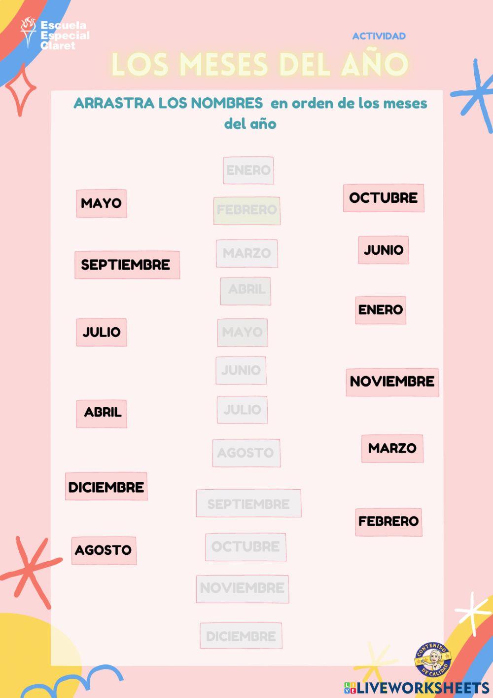 Los meses del año- poema y actividades