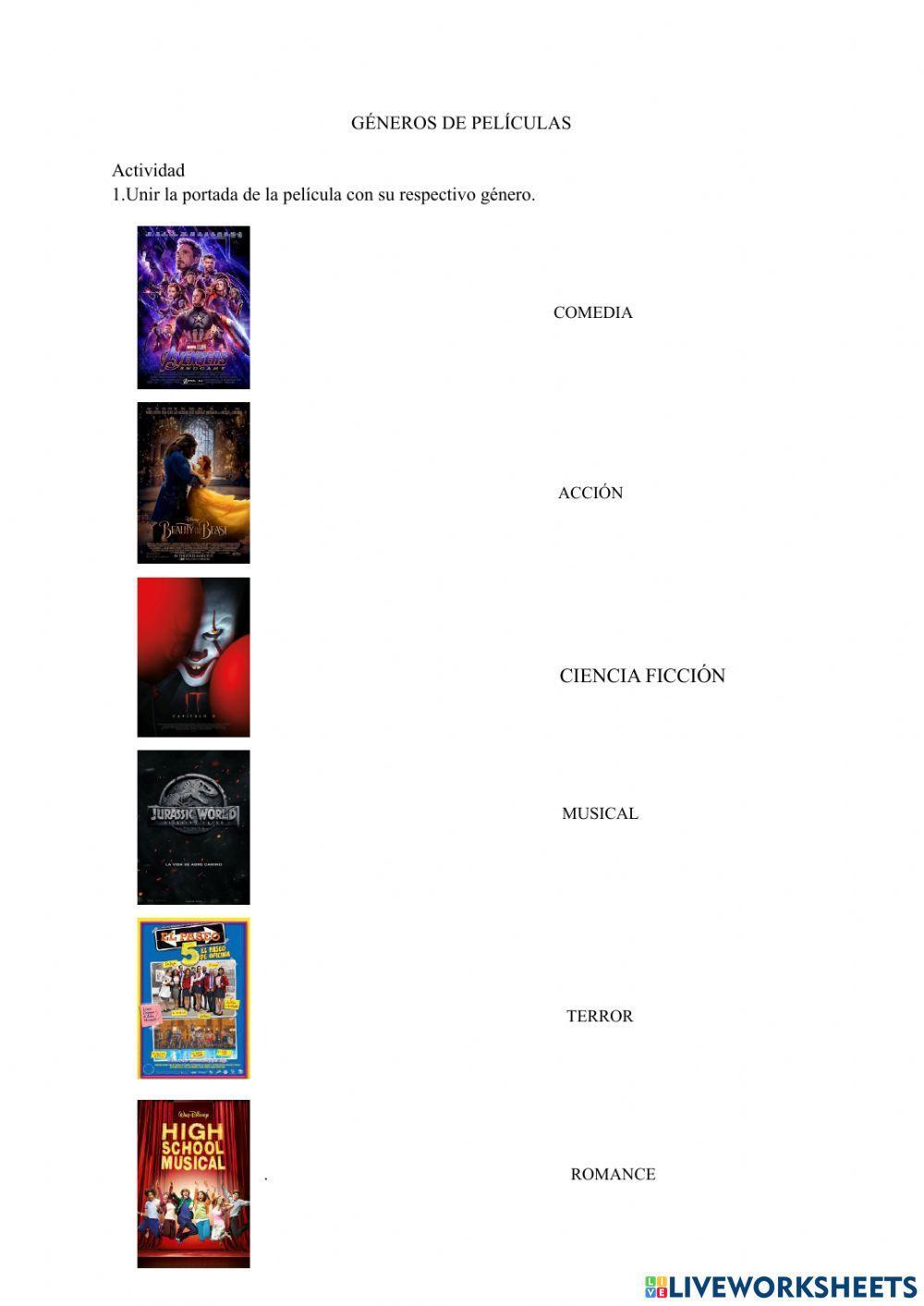 Actividad: Géneros de películas