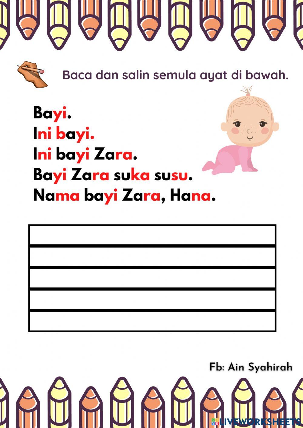 Baca dan Salin semula ayat