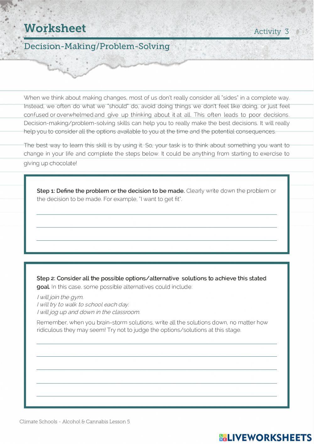 Year 7 Decision Making