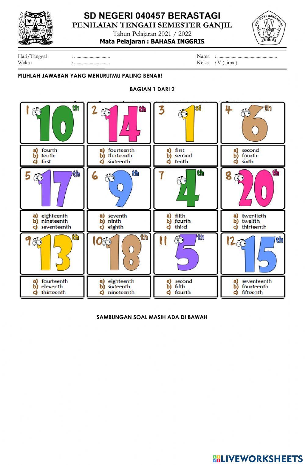 PTS Bahasa Inggris Kelas 5