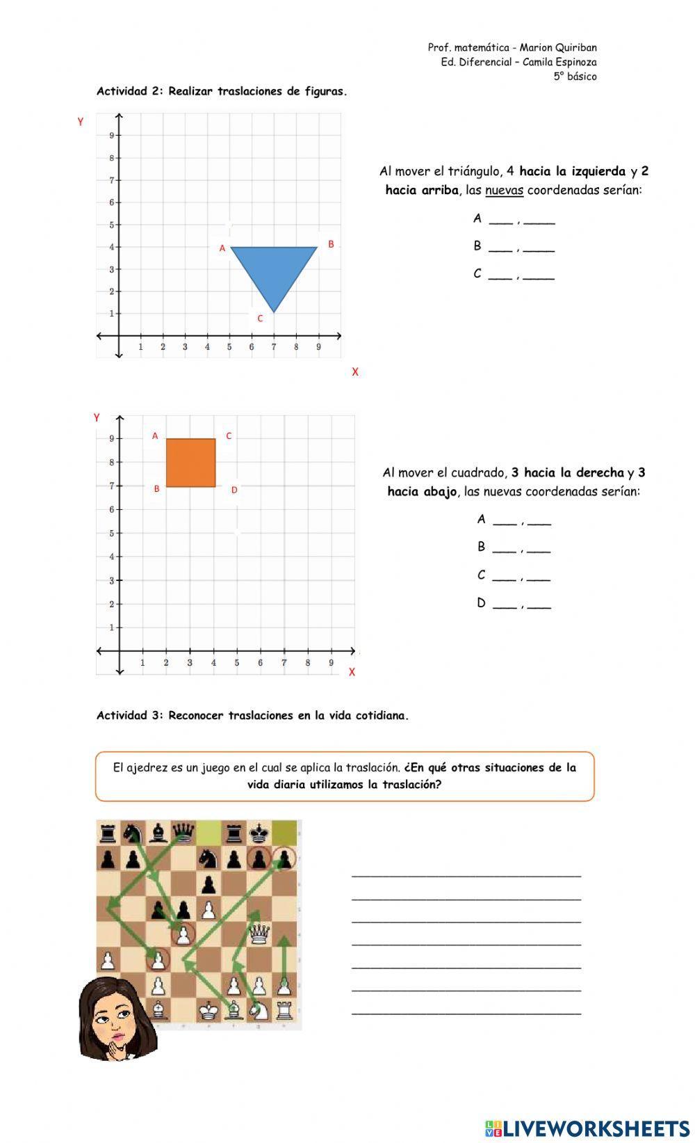 Transformación isométrica: traslación