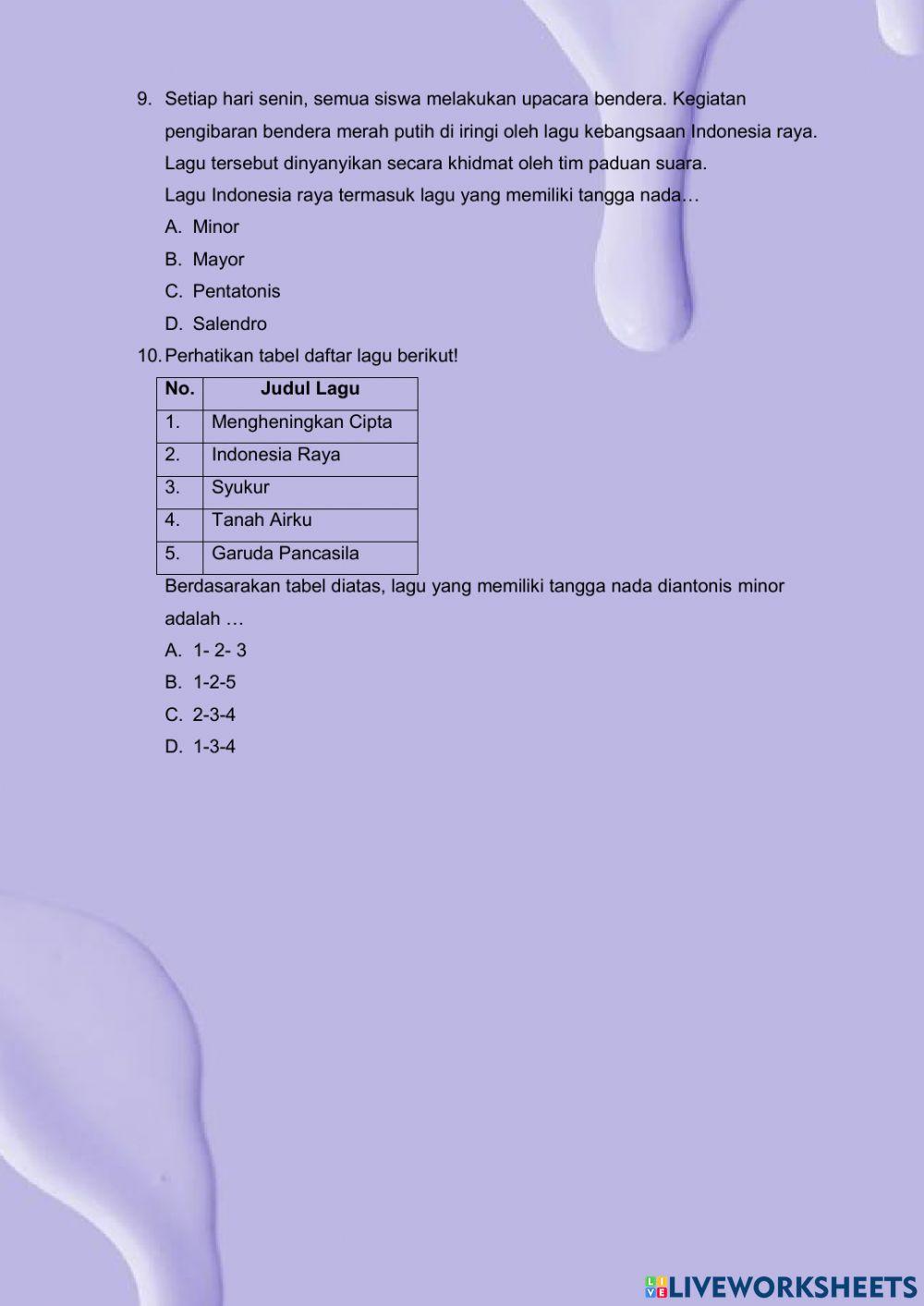 Evaluasi Kelas 5 Tema 3 Subtema 1 Pembelajaran 2