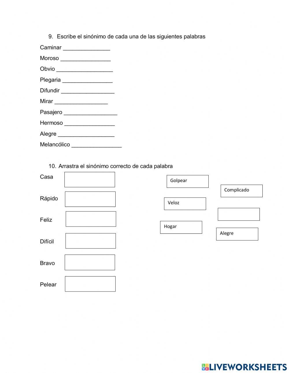 Sinonimos y antonimos