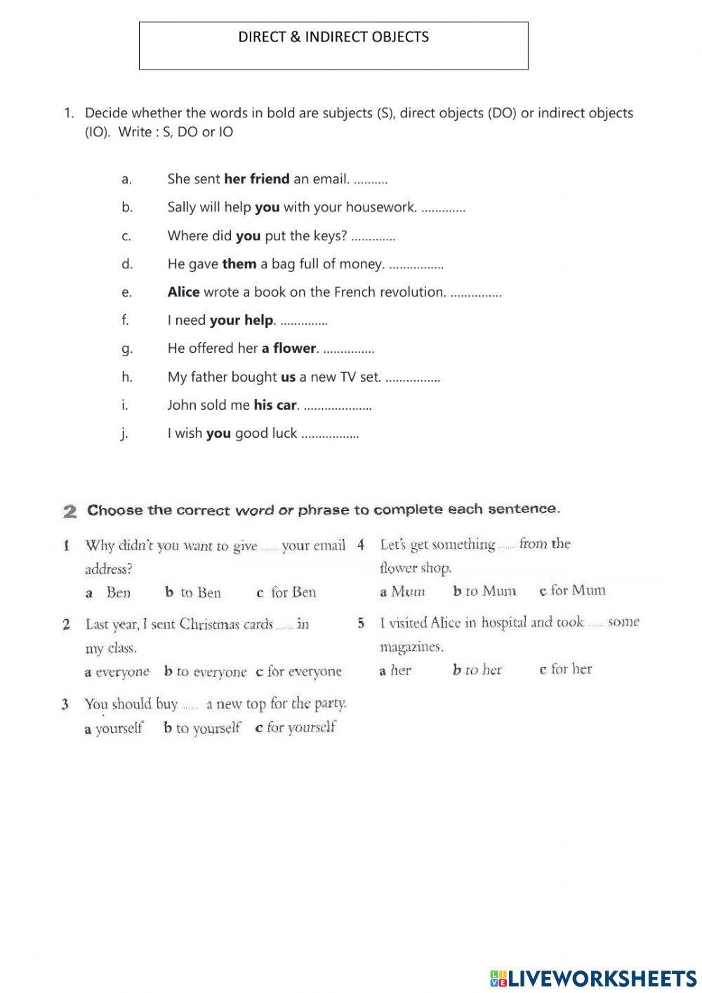 1407558 | Direct and indirect objects | NeydaCruz