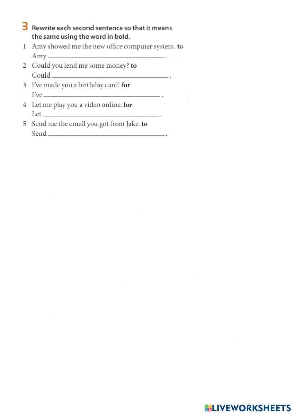 Direct and indirect objects