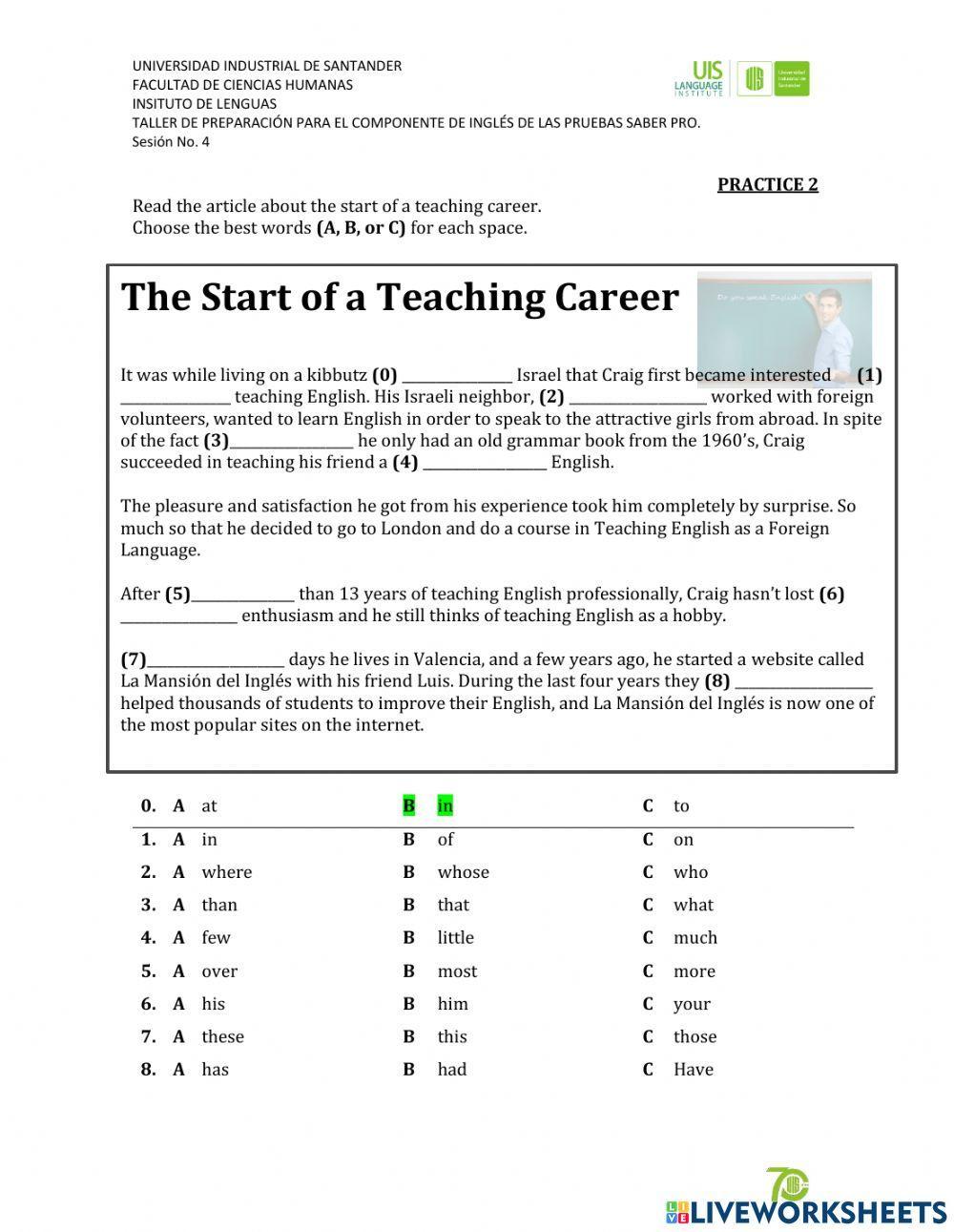 Saber pro sección 4