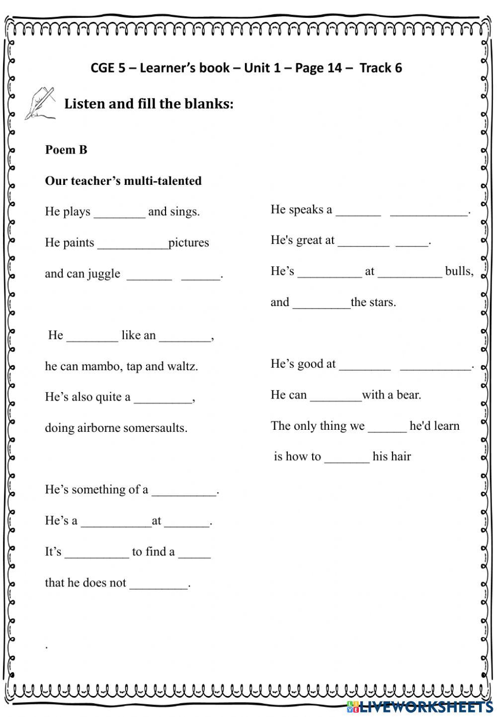CGE5.U1.W3.Listening worksheet.