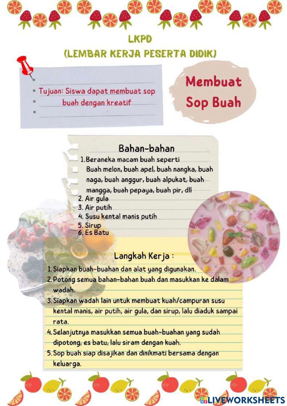Lkpd brosur iklan dan membuat sop buah