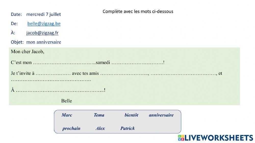 Completer un message1