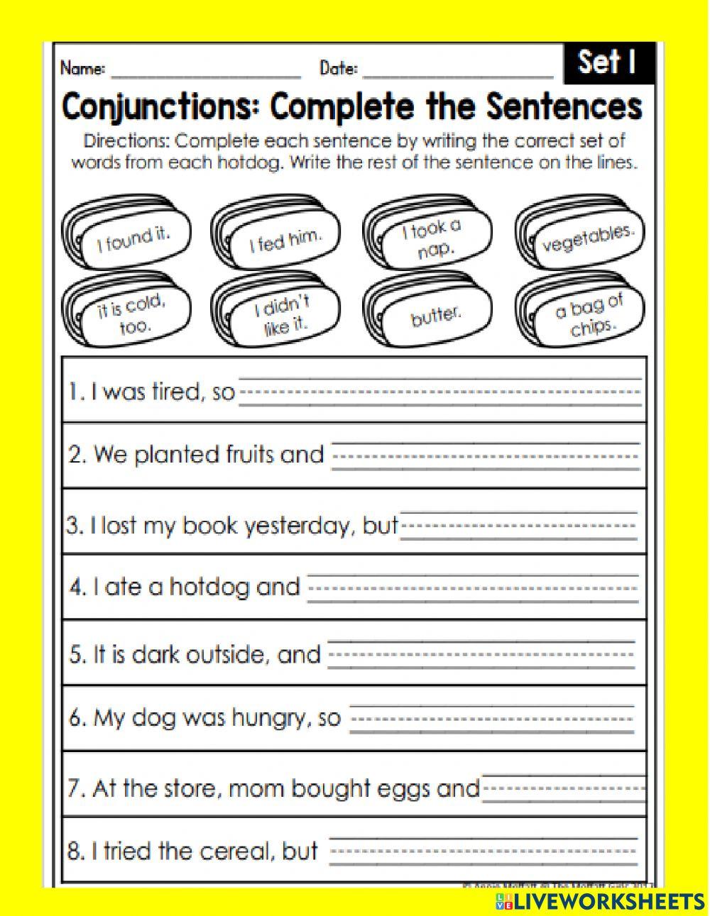 Year 1 - Conjunctions