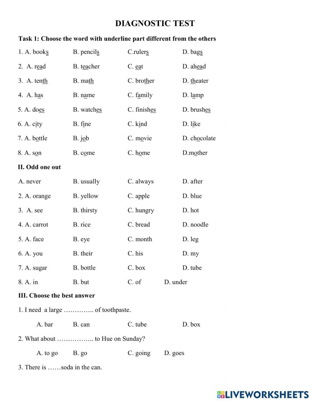 Revision grade 6 interactive worksheet | Live Worksheets