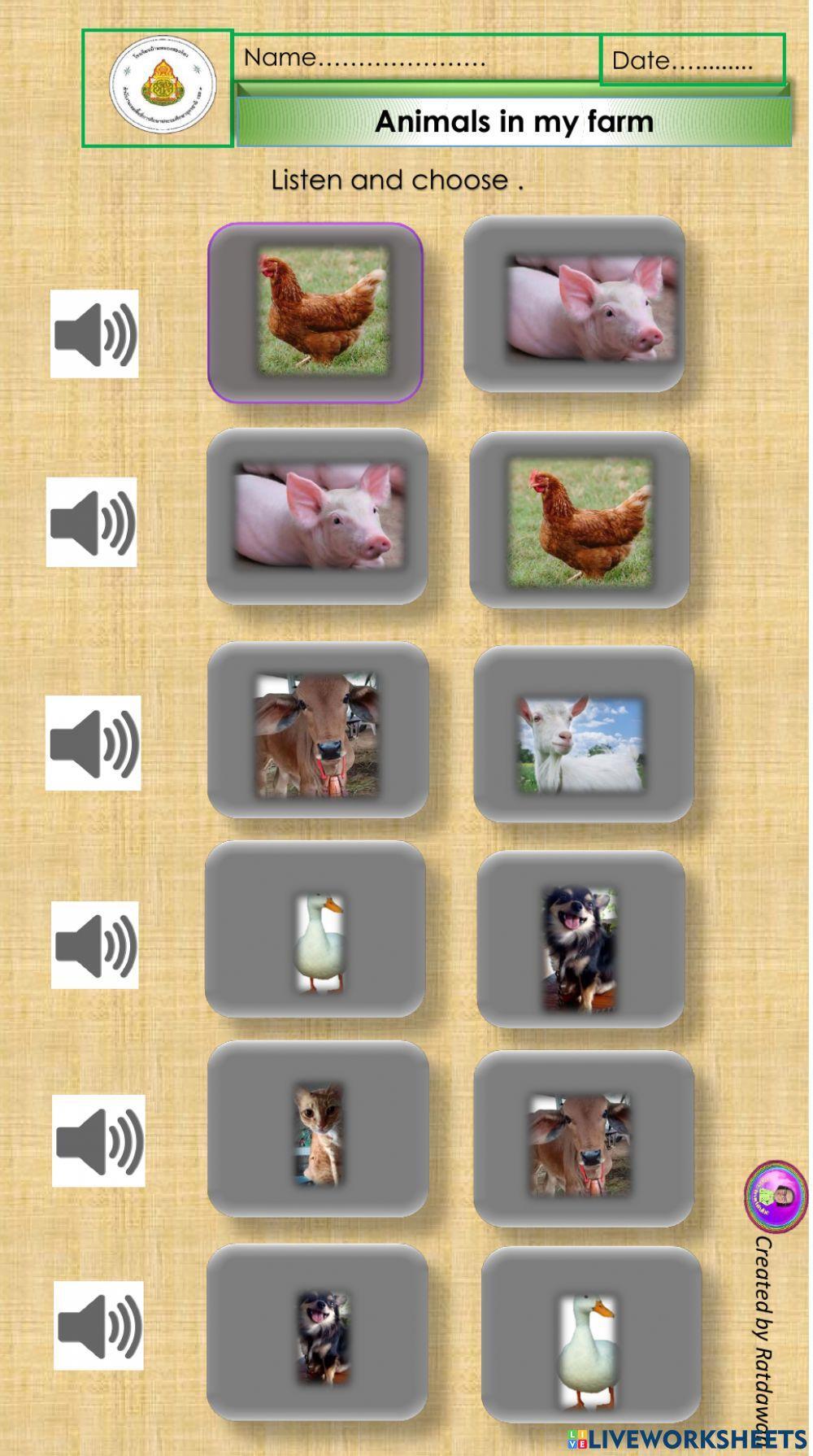 Animals in my farm1-1