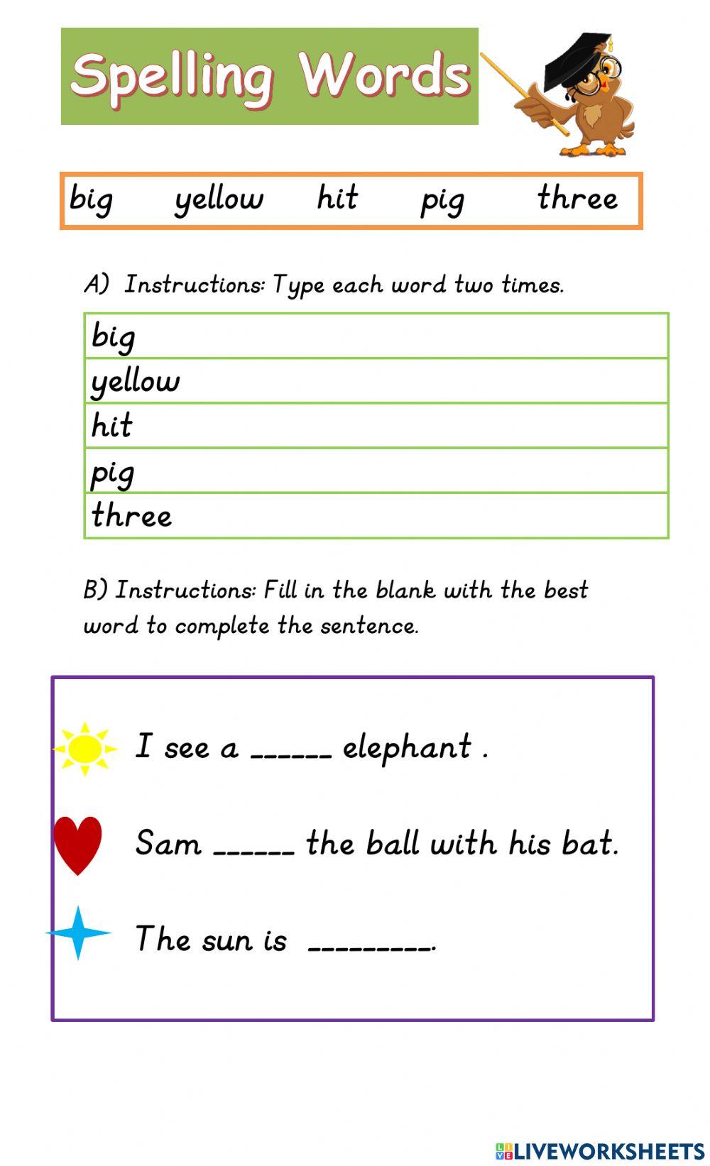 Spelling Wk 3.3 Spelling Wk 3.3