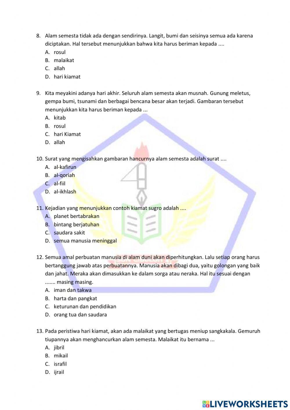 PTS Ganjil Pendidikan Agama Islam