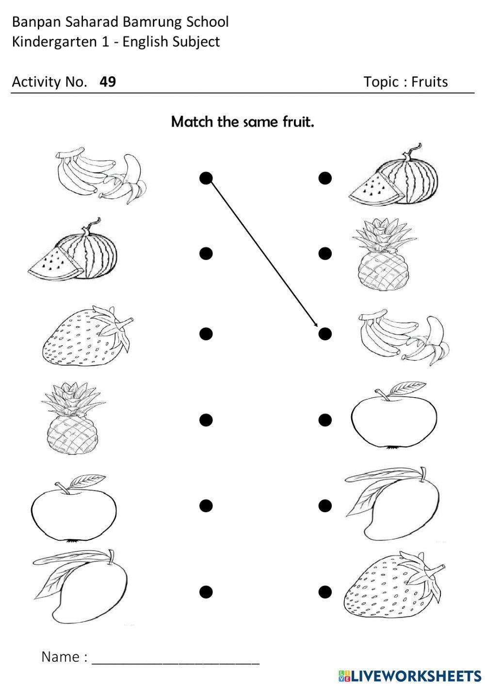 K1 Worksheet - Banpan Saharad Bamrung School