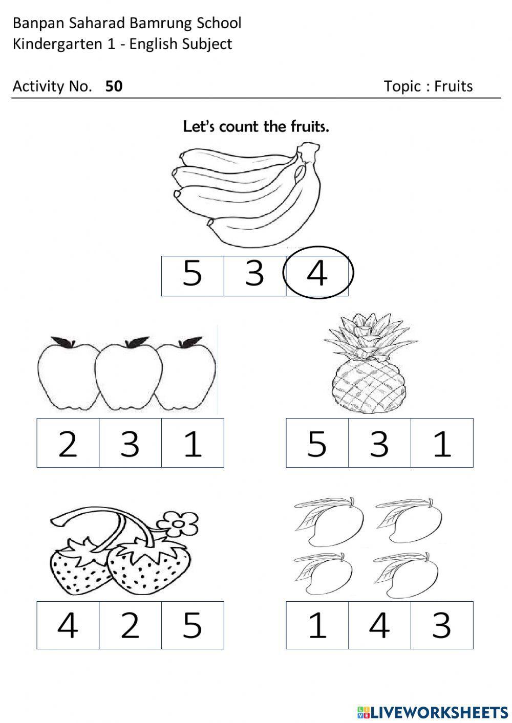 K1 Worksheet - Banpan Saharad Bamrung School