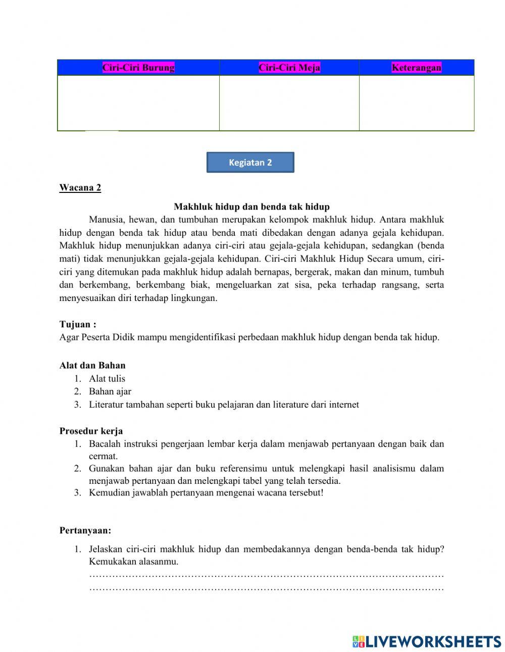 Klasifikasi Makhluk Hidup