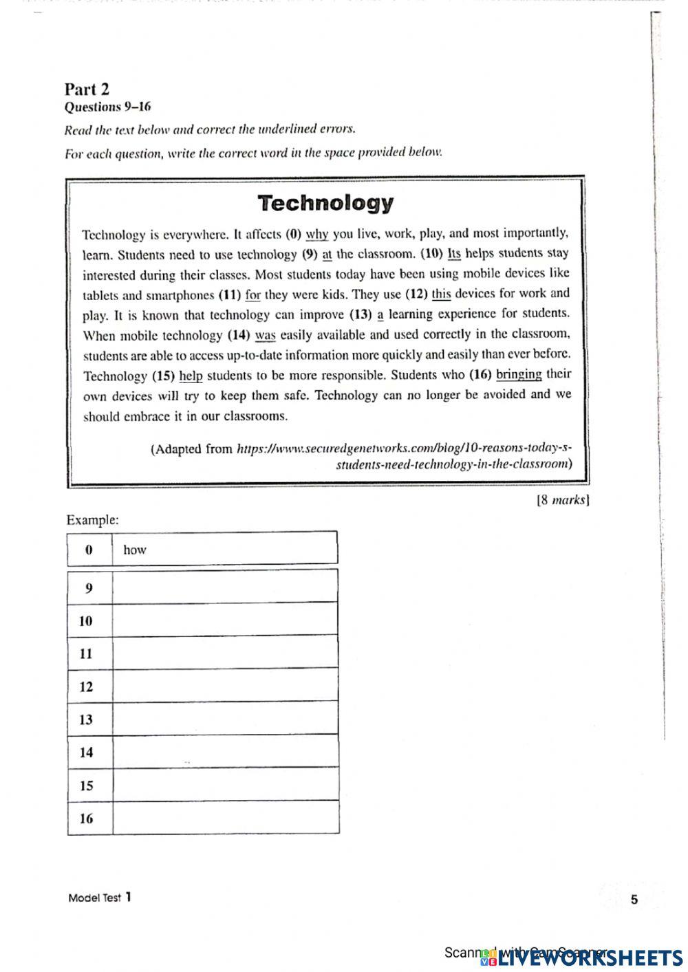 ENGLISH TEST FORM 3 online exercise for | Live Worksheets